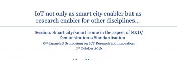 Presentation at Japan-EU Symposium on ICT Research and Innovation